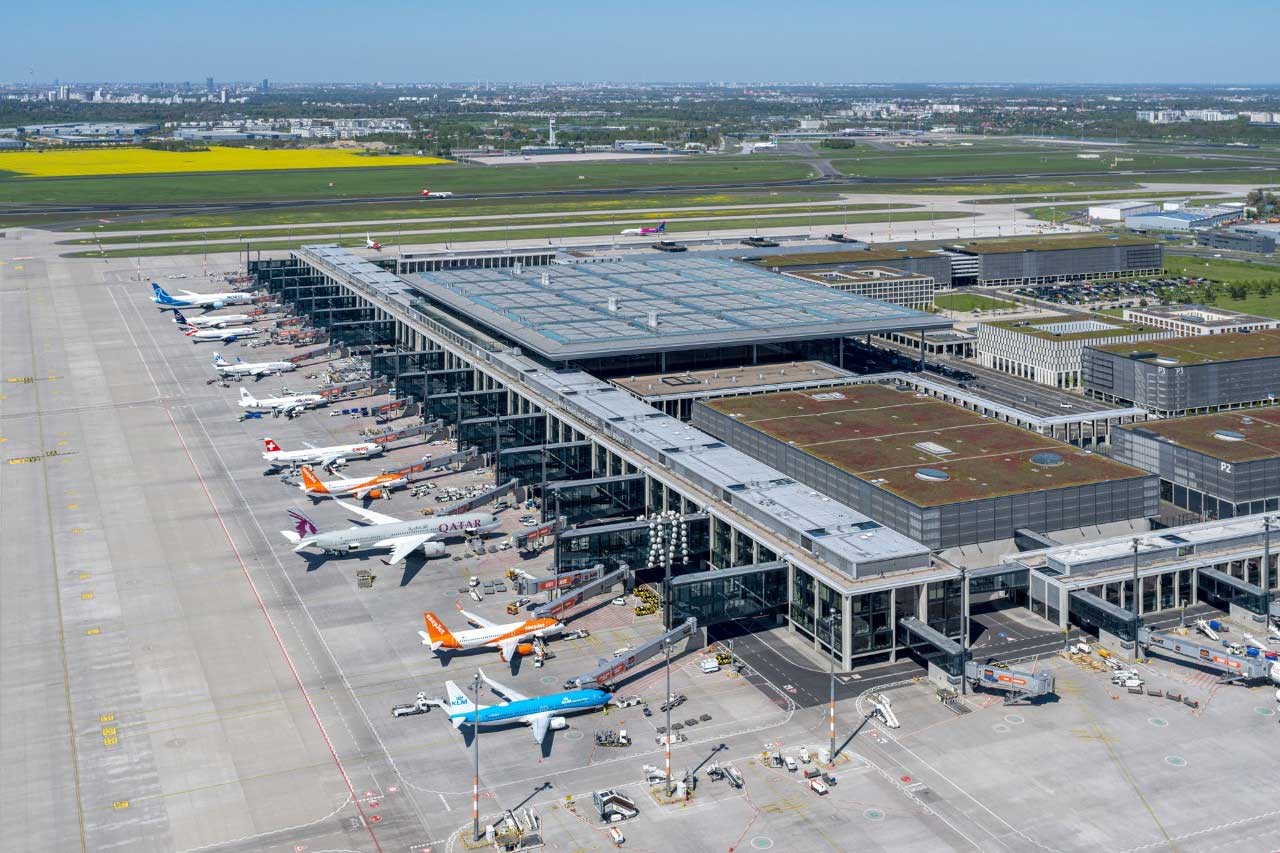 Aerial view of Berlin Brandenburg Airport.