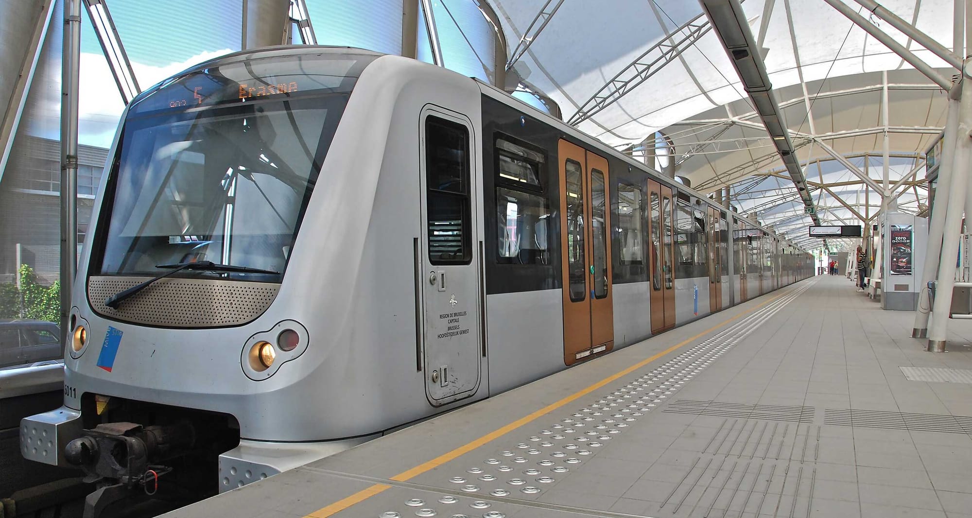 Metro train in Brussels, Belgium.