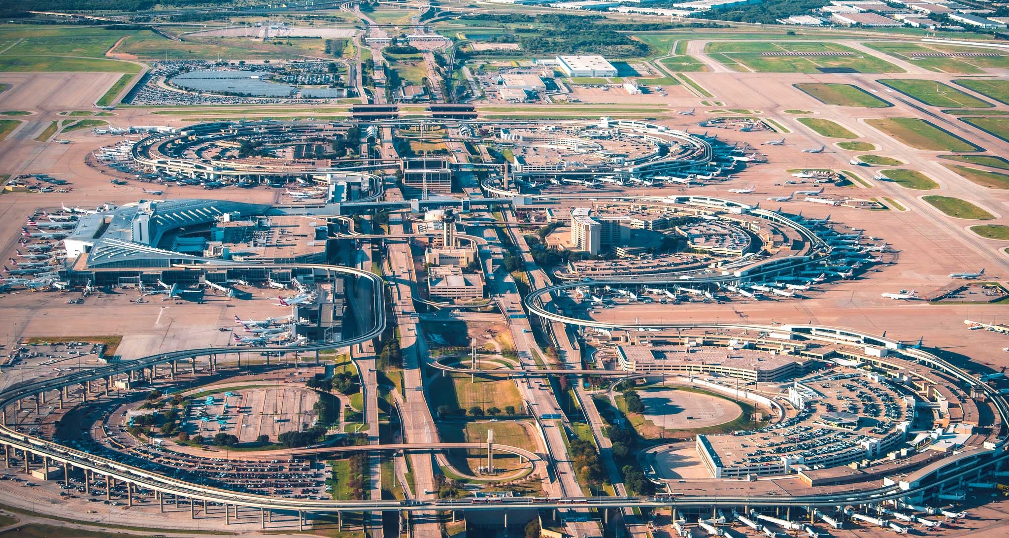 Aerial view of DFW Airport