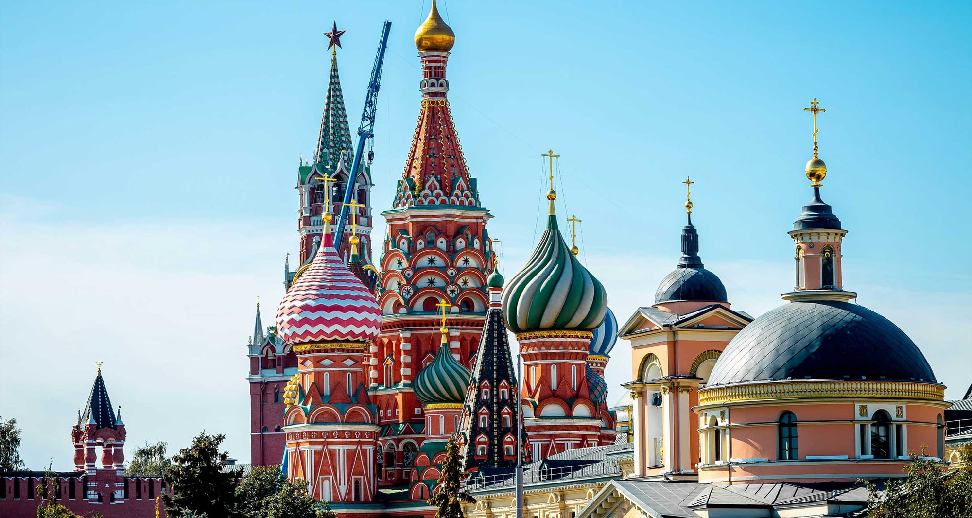 Rooftop of Saint Basil's Cathedral in Red Square, Moscow.