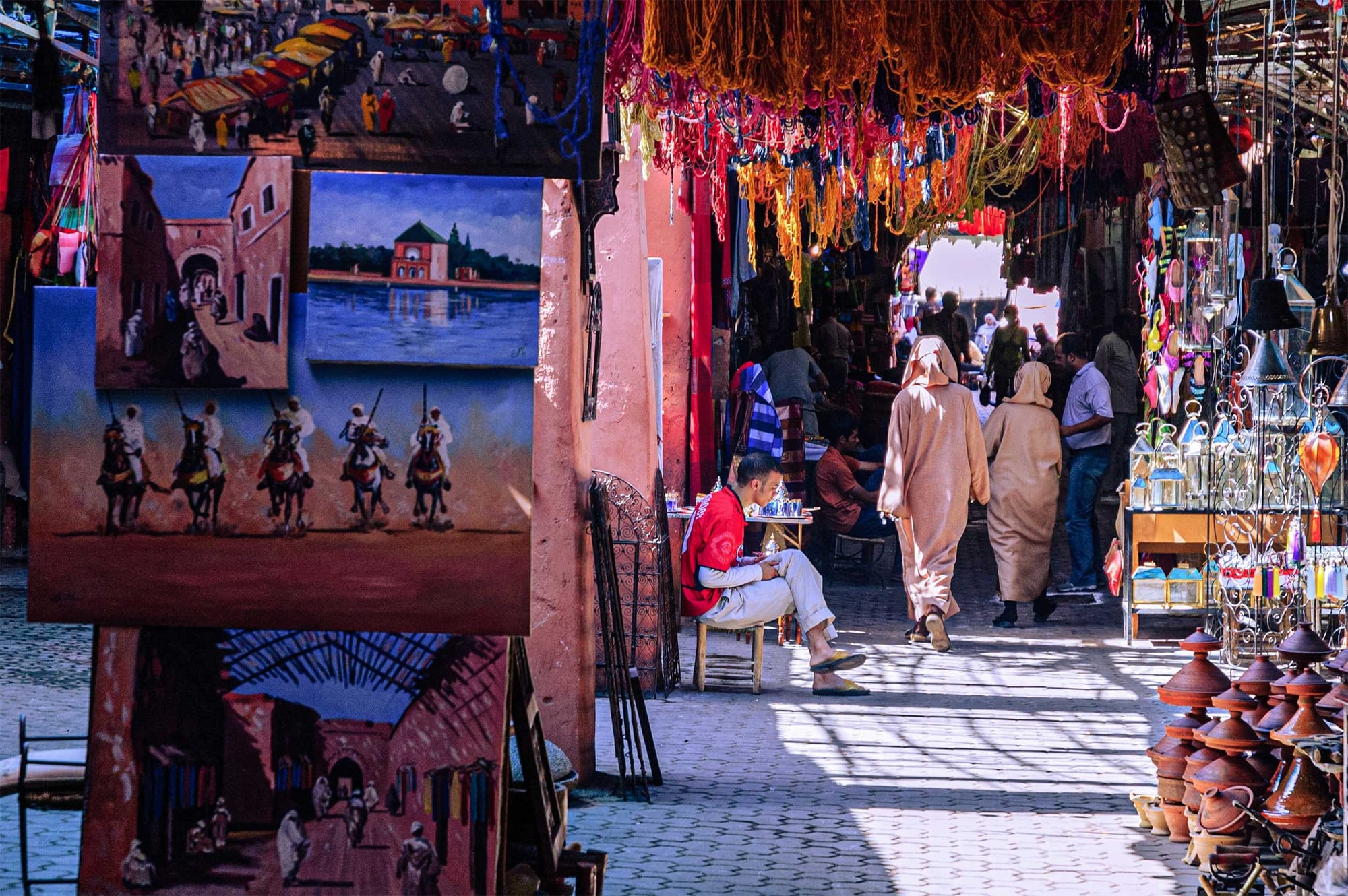 Inside the Medina, with shops of handcrafts, bags, jewelry and more.