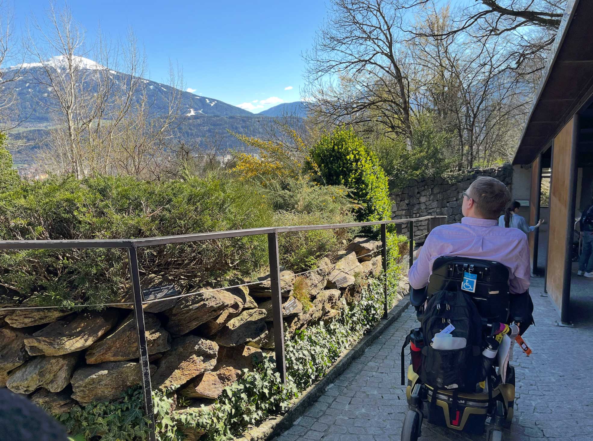 John looking at mountain in distance from zoo.