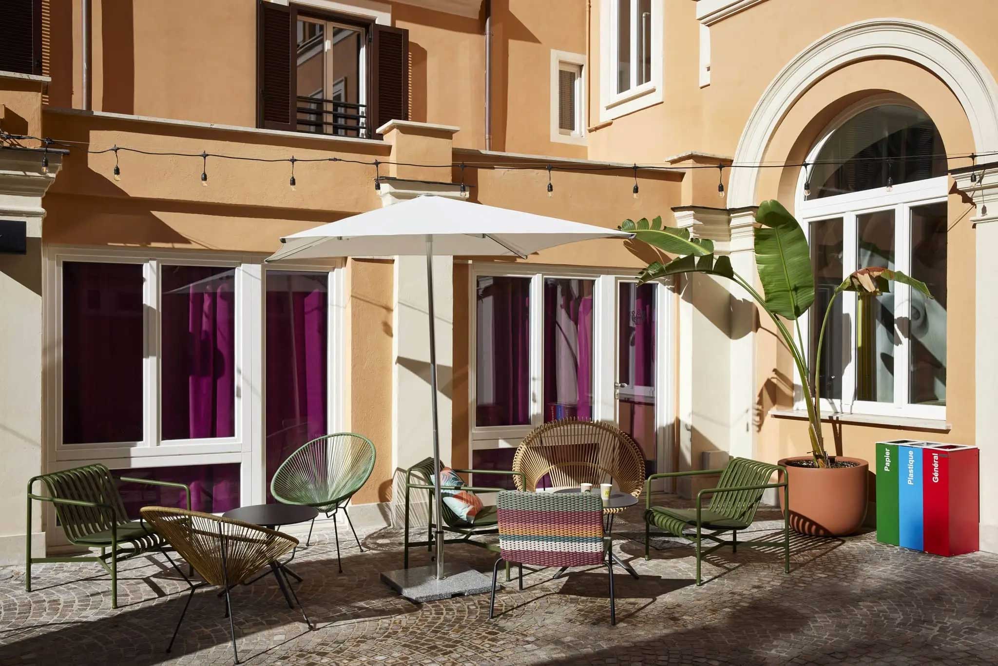 Outdoor courtyard.