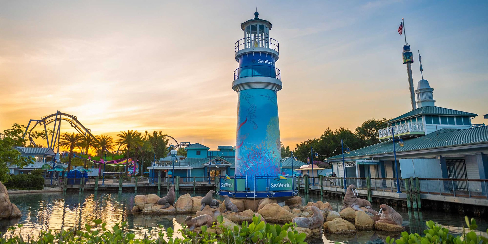Lighthouse at SeaWorld theme park.