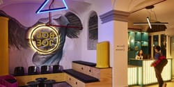 Check-in desk at Jo and JOE Roma hostel.