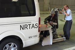 Wheelchair passenger transport van at Tokyo-NRT for ANA