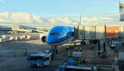 Inaugural flight on the KLM Boeing 787 Dreamliner aircraft.