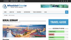 IMAGE: Screenshot of the Berlin, Germany travel guide home page.