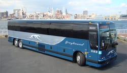 Stock photo of Greyhound bus