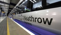 Heathrow Express train at LHR Airport Central Station