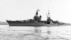 U.S. Military photo of the USS Indianapolis in California.