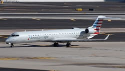 Mesa Airlines CRJ-900 aircraft, registration number N942LR in American Airlines livery.