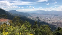 View from Monserrate Hill in Bogota, Colombia.