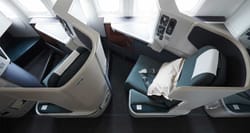 Cathay Pacific business class seat.