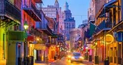 Bourbon Street in New Orleans.