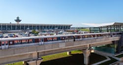 Silver Line metro train at Dulles Airport.