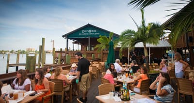 Outdoor dining at Doc Ford's in Fort Myers Beach, Florida.