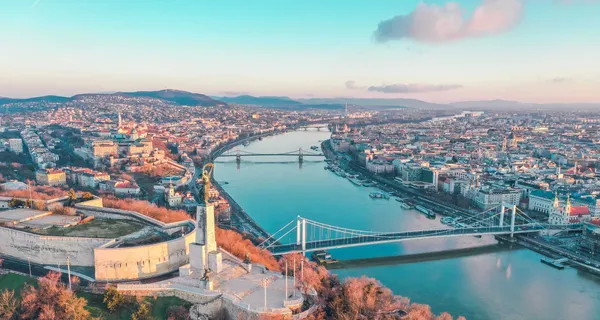 Skyline of wheelchair accessible Budapest, Hungary.