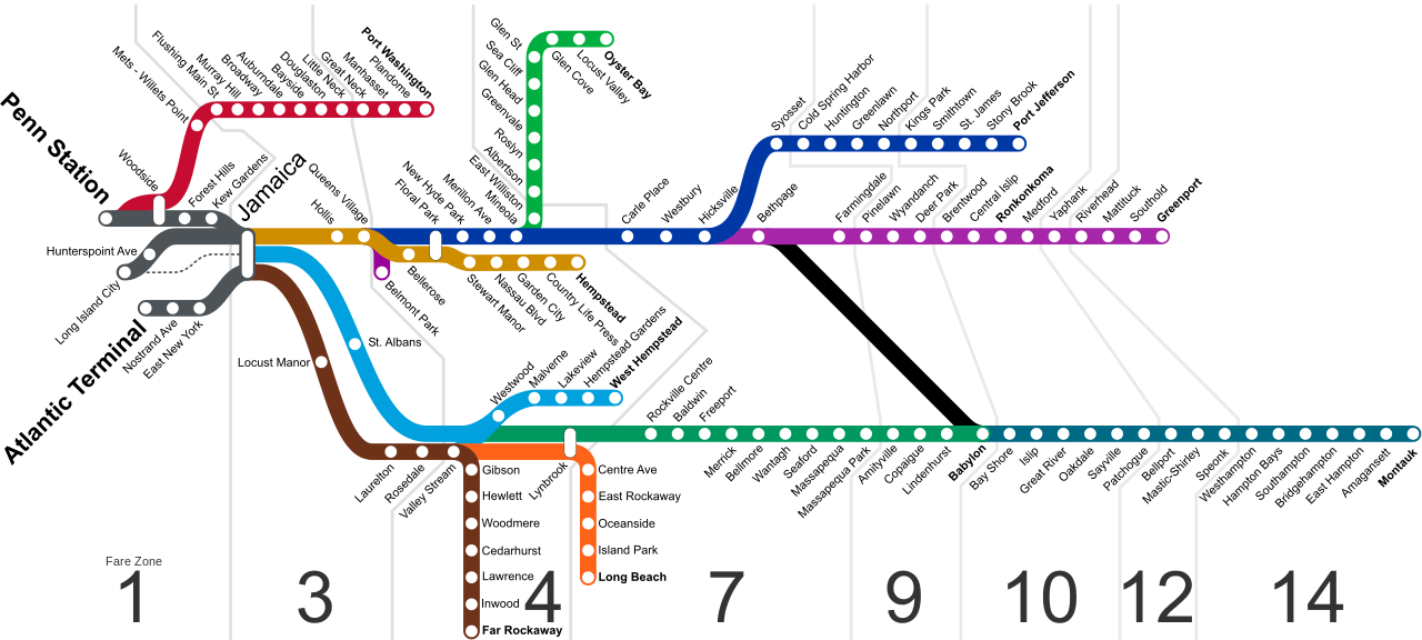 Long Island Rail Road System Map