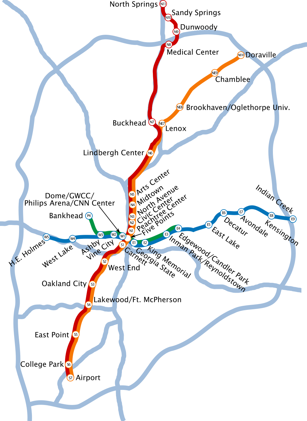 ATL MARTA Subway Map