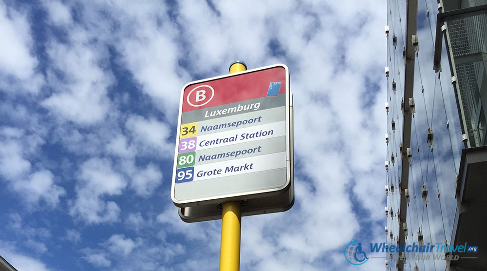 Brussels Public Transportation City Bus Sign