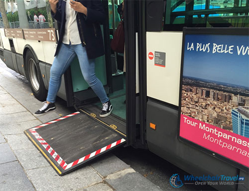 Paris City Bus Wheelchair Ramp - Photo by John Morris