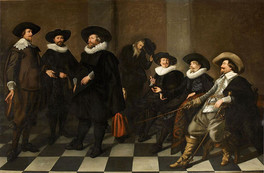 Portrait of the regents of the Amsterdam city orphanage in 1633