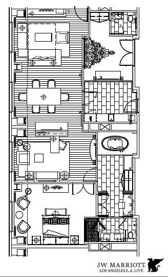 JW Marriott LA Live Chairman's Suite Design Layout Blueprints