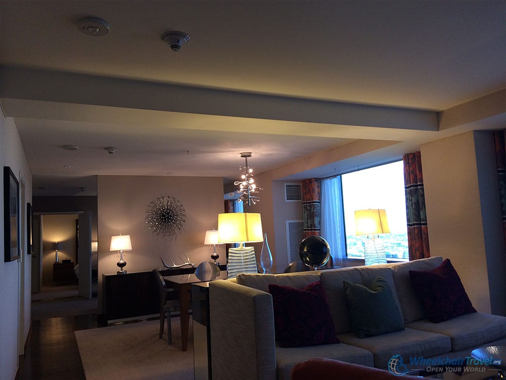 JW Marriott LA Live Wheelchair Accessible Presidential Suite Living Room Length