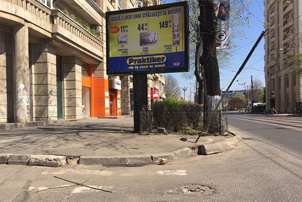 PHOTO: Bucharest, Romania sidewalk.