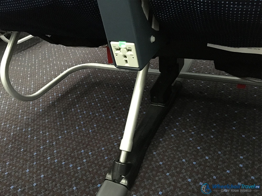 KLM 787 Economy Class Under Seat Stowage Power Ports