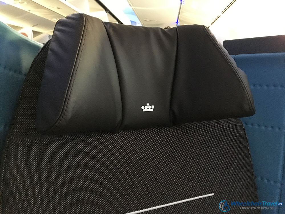 KLM 787 Inaugural Flight Business Class Headrest