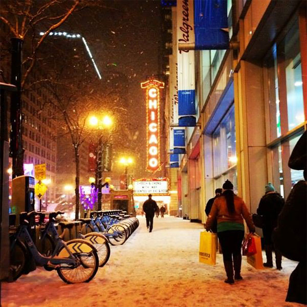 Snow on Chicago's State Street