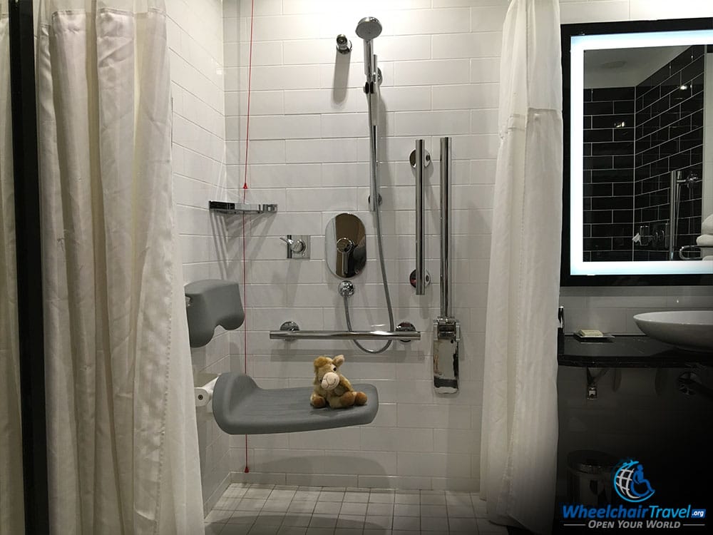 Hilton London Wembley Roll-in Shower Wheelchair Accessible Bathroom