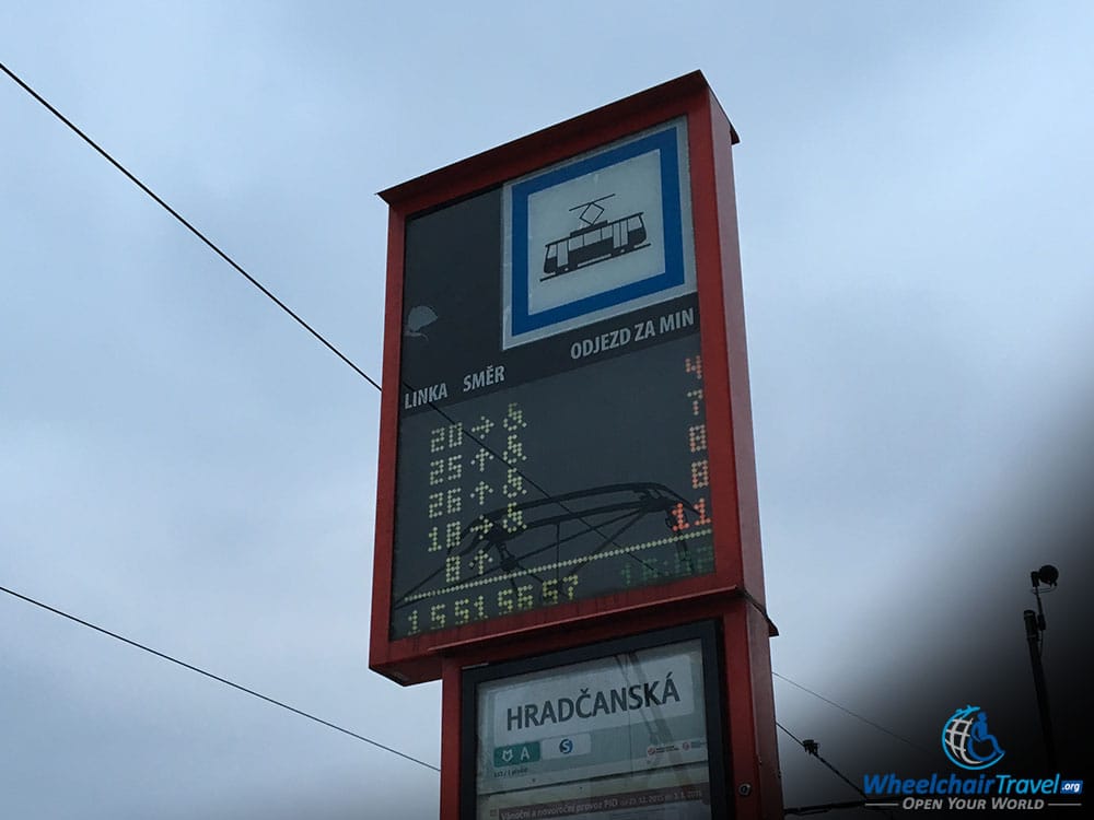 Prague Tram Schedule Electronic Accessibility Indicator