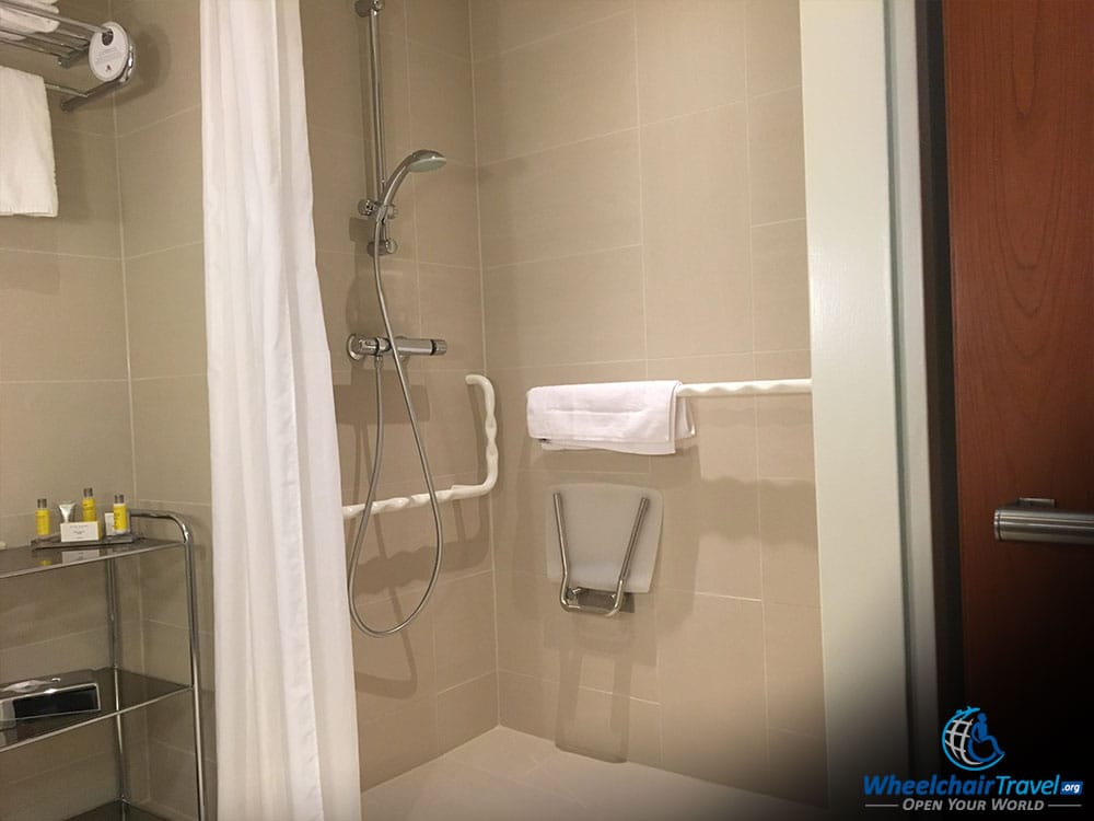 Prague Marriott Hotel Wheelchair Accessible Room 249, Roll-in Shower