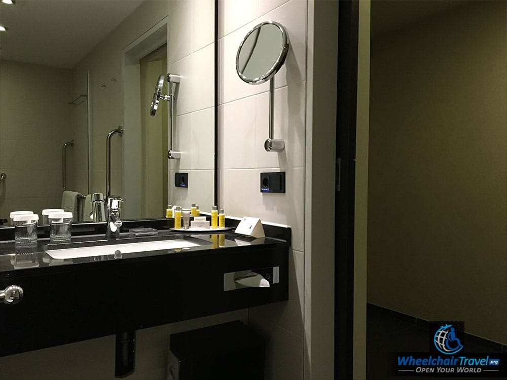 Munich Marriott Hotel Wheelchair Accessible Room Bathroom Sink