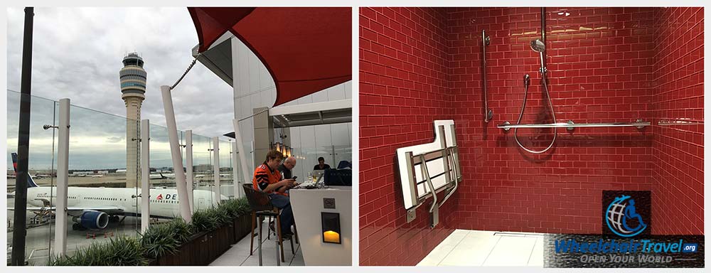 Airport Lounge and Wheelchair Accessible Shower