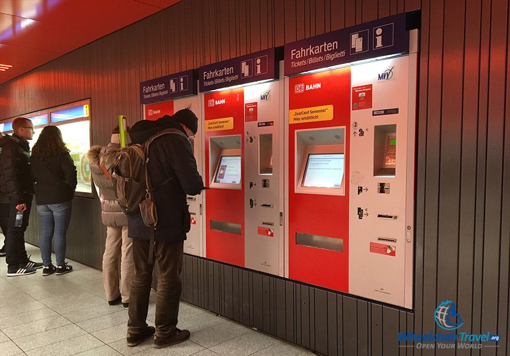 Photo Description: A set of ticket sales machines in a S/U-Bahn station.