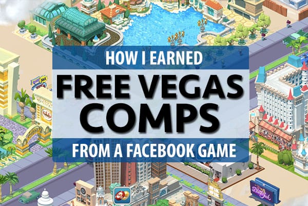 PHOTO DESCRIPTION: Screenshot of the cartoon Las Vegas Strip in the myVEGAS rewards game, with a text overlay 'How I Earned F