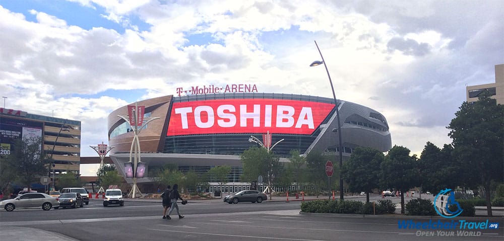 PHOTO DESCRIPTION: The T-Mobile Arena building in Las Vegas, Nevada.