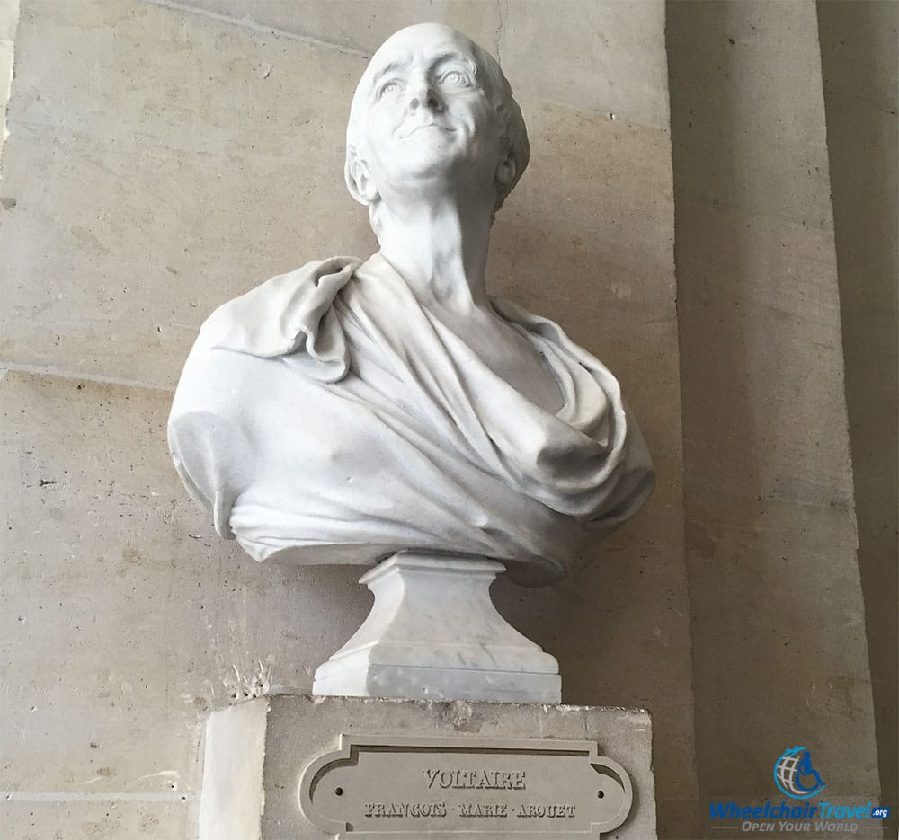 PHOTO DESCRIPTION: Sculpted bust of Voltaire.