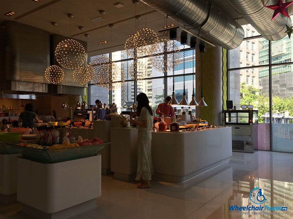 PHOTO DESCRIPTION: Breakfast buffet at Nook Restaurant in the Aloft Kuala Lumpur Sentral Hotel.