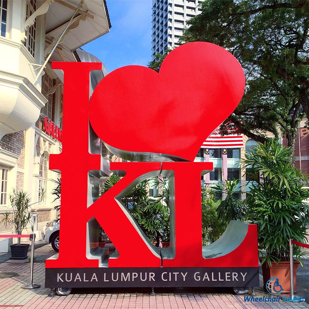 PHOTO DESCRIPTION: Red-letter sight that says I♥KL, outside of the KL City Gallery.