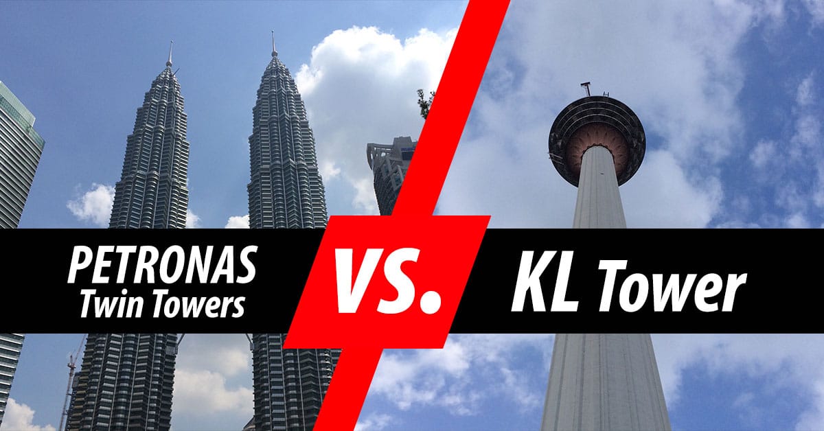 PHOTO DESCRIPTION: PETRONAS Twin Towers vs. Kuala Lumpur Tower.