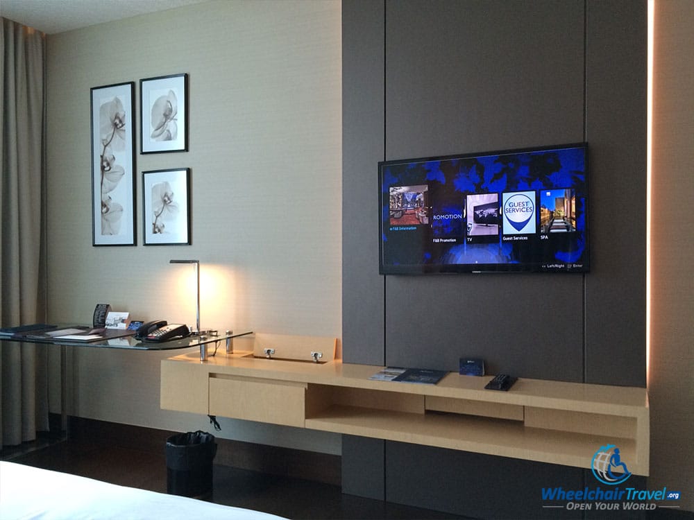 PHOTO DESCRIPTION: HDTV and desk.