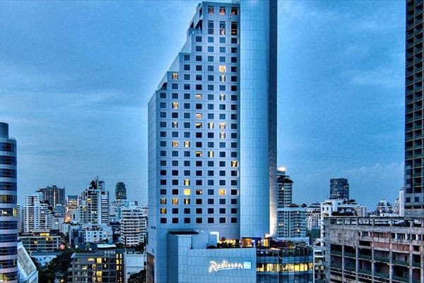 PHOTO DESCRIPTION: Exterior of the wheelchair accessible Radisson Blu Plaza Bangkok Hotel.