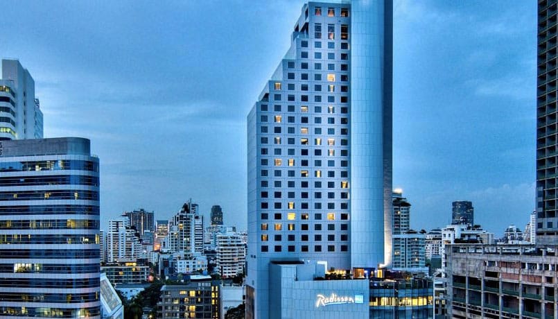 PHOTO DESCRIPTION: Exterior of the wheelchair accessible Radisson Blu Plaza Bangkok Hotel.