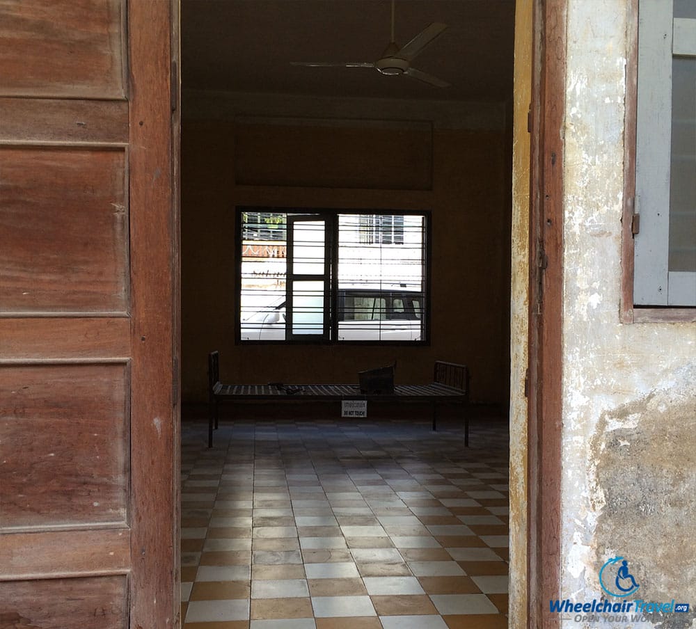 PHOTO DESCRIPTION: Restrain bed in an empty room at S-21 Tuol Sleng Genocide Museum in Phnom Penh, Cambodia.