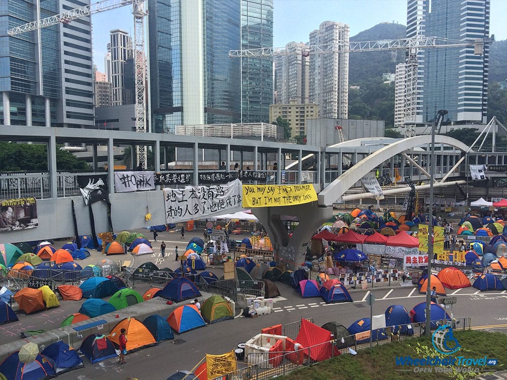 PHOTO DESCRIPTION: Umbrella Movement in Hong Kong, China.